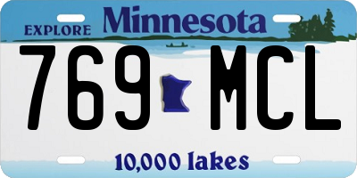 MN license plate 769MCL