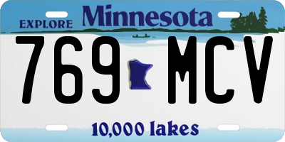 MN license plate 769MCV