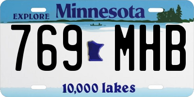 MN license plate 769MHB