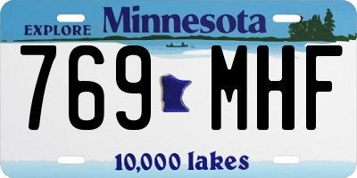 MN license plate 769MHF