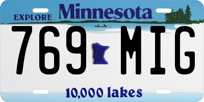 MN license plate 769MIG