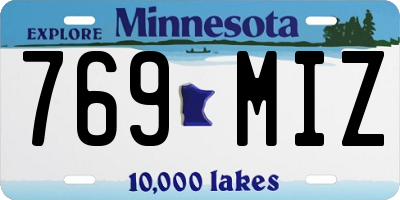 MN license plate 769MIZ