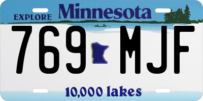MN license plate 769MJF