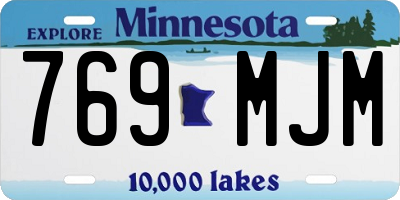 MN license plate 769MJM