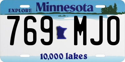 MN license plate 769MJO