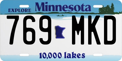 MN license plate 769MKD
