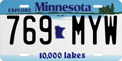 MN license plate 769MYW