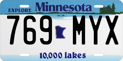 MN license plate 769MYX