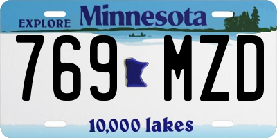 MN license plate 769MZD