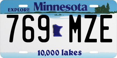 MN license plate 769MZE