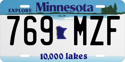 MN license plate 769MZF