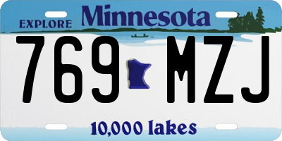 MN license plate 769MZJ