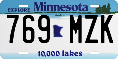 MN license plate 769MZK