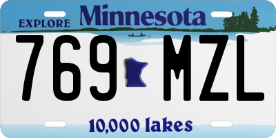 MN license plate 769MZL