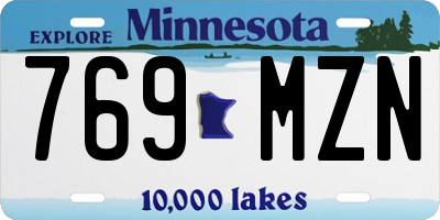 MN license plate 769MZN