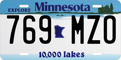 MN license plate 769MZO