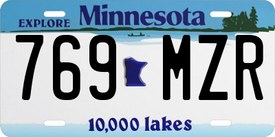 MN license plate 769MZR