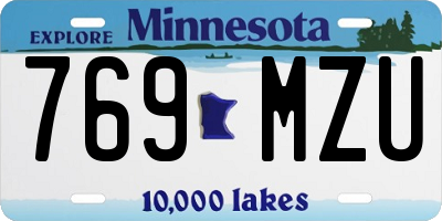 MN license plate 769MZU