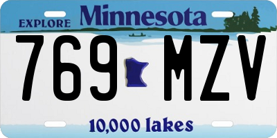 MN license plate 769MZV
