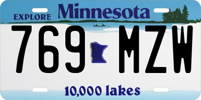 MN license plate 769MZW