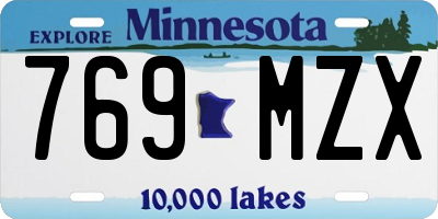 MN license plate 769MZX