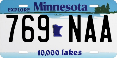 MN license plate 769NAA