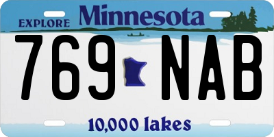 MN license plate 769NAB