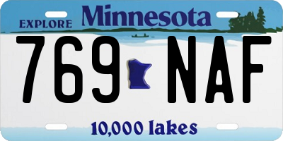 MN license plate 769NAF