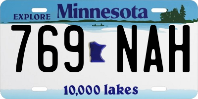MN license plate 769NAH