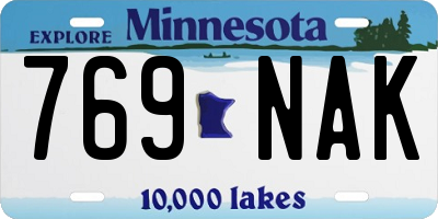 MN license plate 769NAK