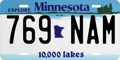 MN license plate 769NAM