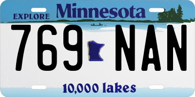 MN license plate 769NAN