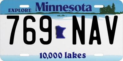 MN license plate 769NAV