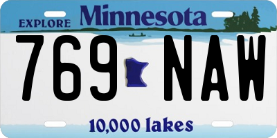 MN license plate 769NAW