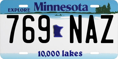 MN license plate 769NAZ
