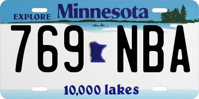 MN license plate 769NBA