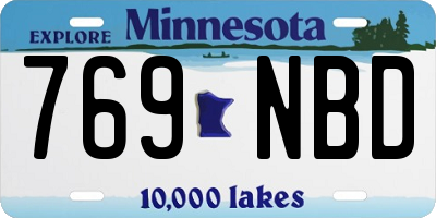 MN license plate 769NBD