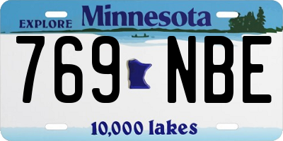 MN license plate 769NBE