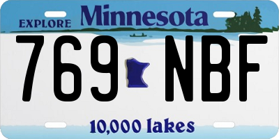 MN license plate 769NBF