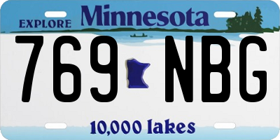 MN license plate 769NBG