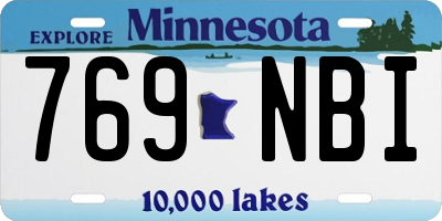 MN license plate 769NBI