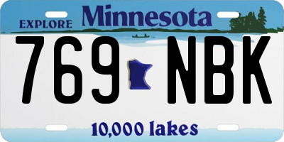 MN license plate 769NBK