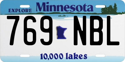 MN license plate 769NBL