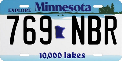MN license plate 769NBR