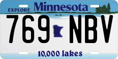 MN license plate 769NBV