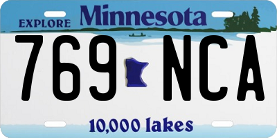 MN license plate 769NCA
