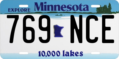 MN license plate 769NCE