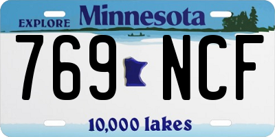 MN license plate 769NCF