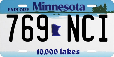 MN license plate 769NCI