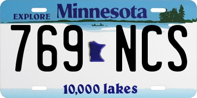 MN license plate 769NCS